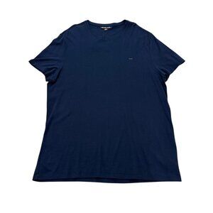 Men’s Michael Kors Navy T-Shirt XXL 100% Cotton Minimal Logo 2010s